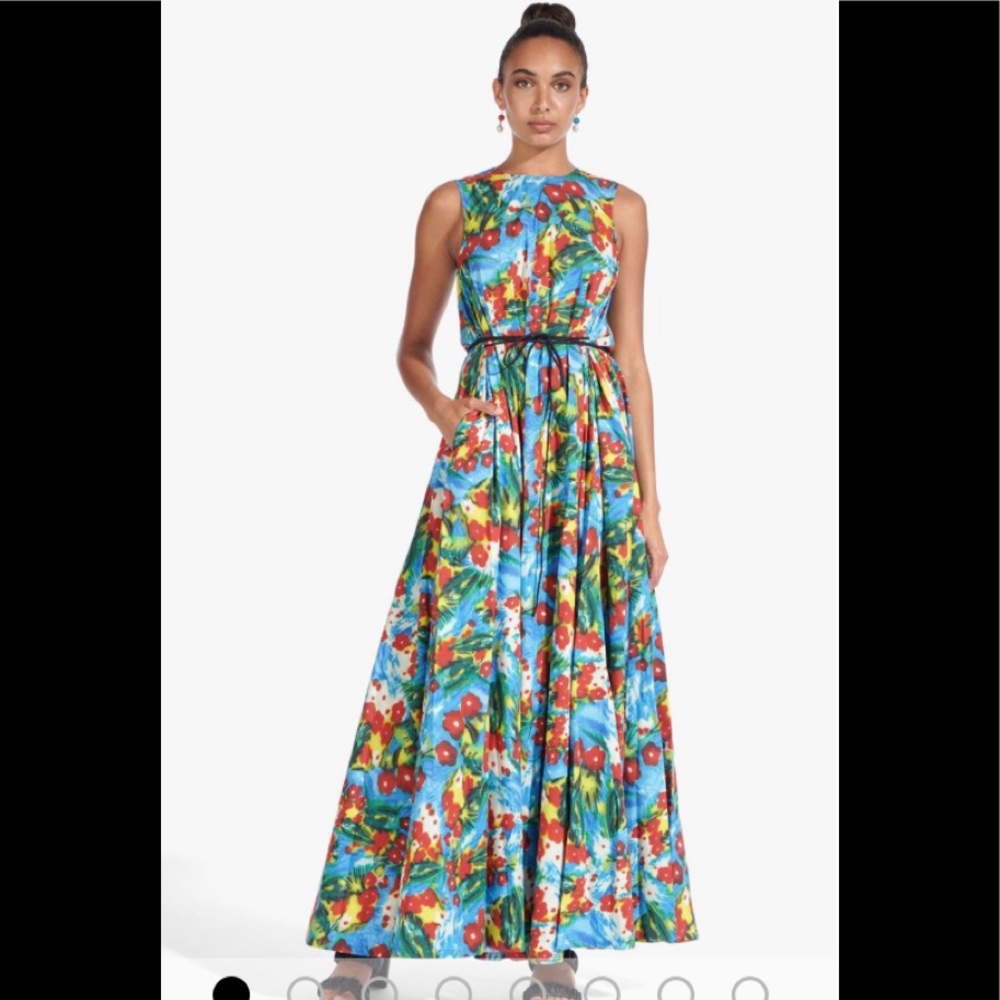 NWT Staud Aloalo Dress Abstract Floral M